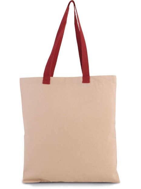 KIMOOD Sac shopping plat en toile avec poignées contrastées  personnalisable