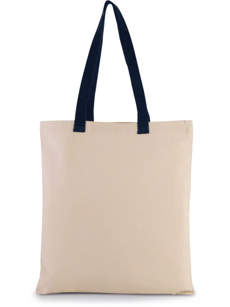 KIMOOD Sac shopping plat en toile avec poignées contrastées /api/colors/64659c94-82a9-4642-87a9-943b29b87258 personnalisable
