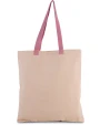 Tote bags personnalisable KIMOOD Sac shopping plat en toile avec poignées contrastées