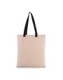 Tote bags KIMOOD Platte shopper van canvas met contrasterend hengsel voor bedrukking &amp; borduring