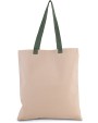 Tote bags KIMOOD Platte shopper van canvas met contrasterend hengsel voor bedrukking &amp; borduring