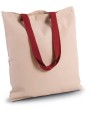 Tote bags KIMOOD Platte shopper van canvas met contrasterend hengsel voor bedrukking &amp; borduring