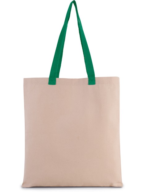 KIMOOD Sac shopping plat en toile avec poignées contrastées /api/colors/396612c3-d10a-4318-b4ae-f9de5d3ef35a personnalisable