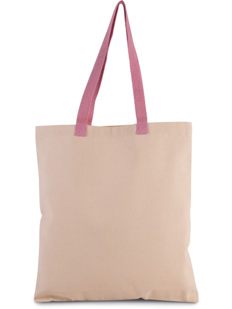 KIMOOD Sac shopping plat en toile avec poignées contrastées /api/colors/2d5863e1-ca60-412f-8d37-a2bd8a9a996d personnalisable