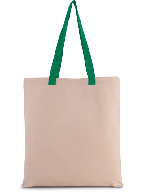 KIMOOD Sac shopping plat en toile avec poignées contrastées /api/colors/396612c3-d10a-4318-b4ae-f9de5d3ef35a personnalisable