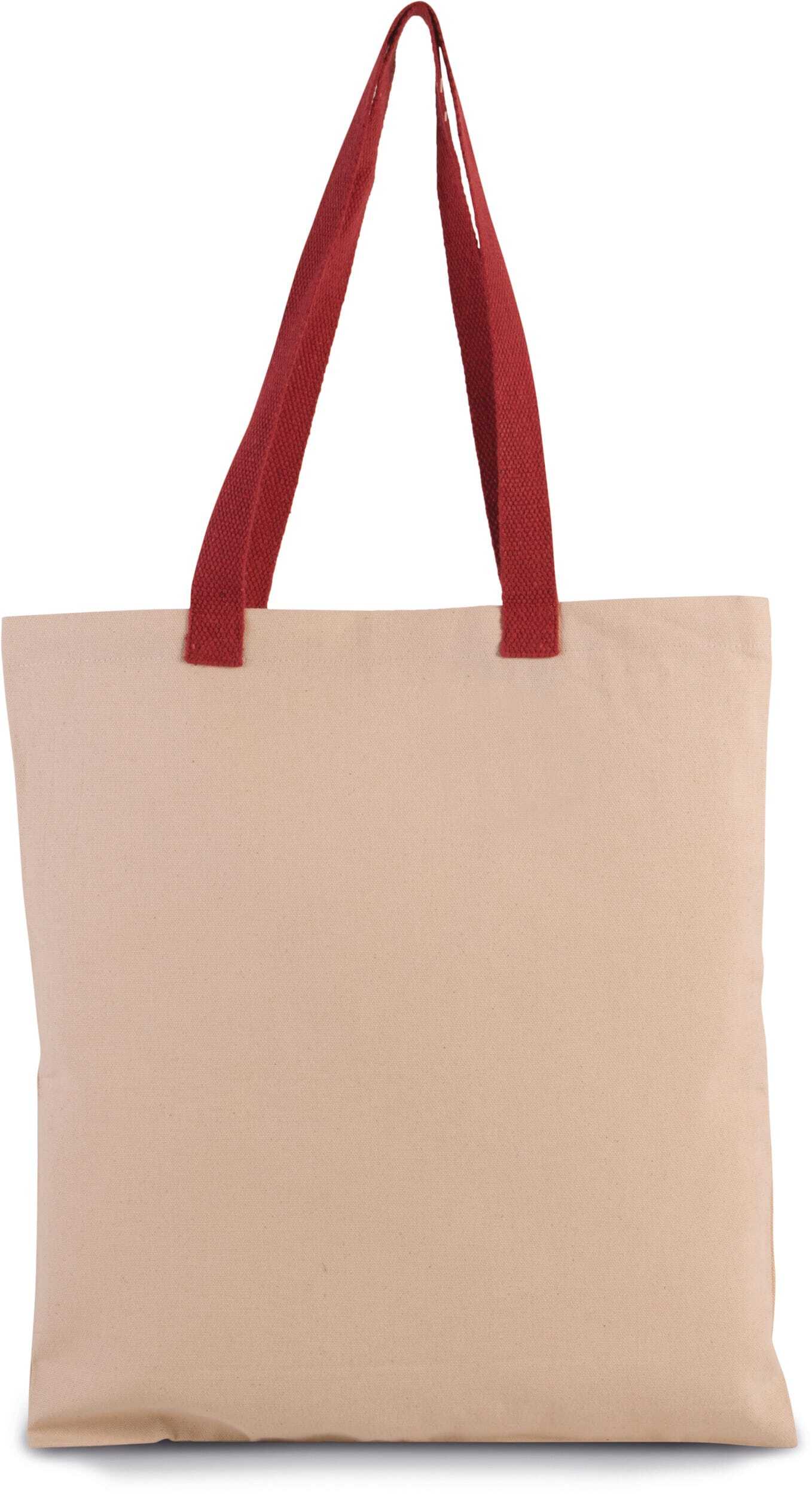 Tote bags personnalisable KIMOOD Sac shopping plat en toile avec poignées contrastées