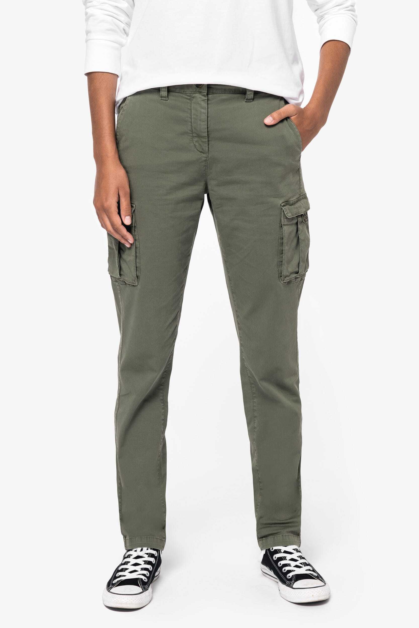 Pantalons personnalisable NATIVE SPIRIT Pantalon cargo écoresponsable délavé femme