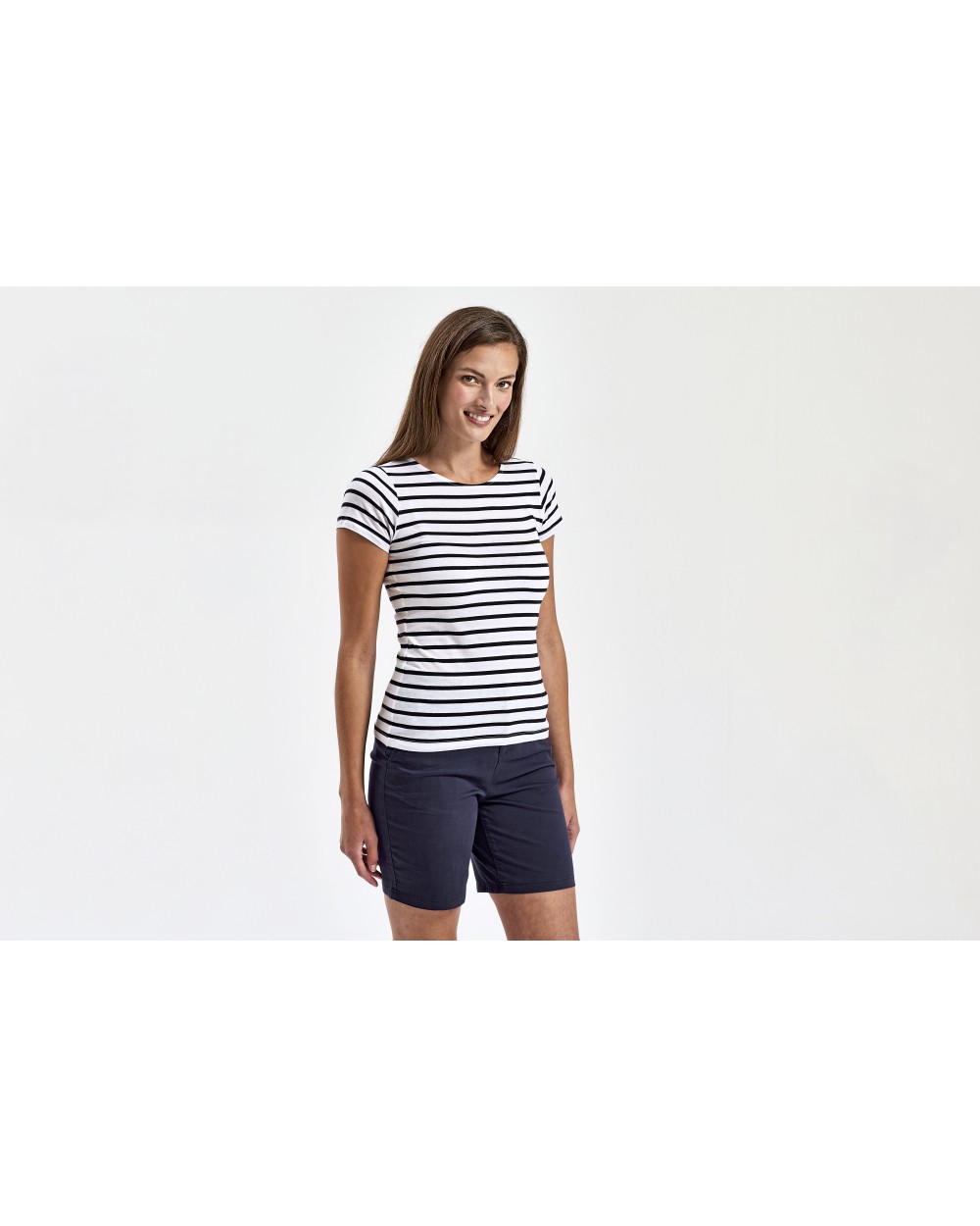 T-shirts ASQUITH & FOX Women´s Marinière Coastal Short Sleeve Tee voor bedrukking &amp; borduring