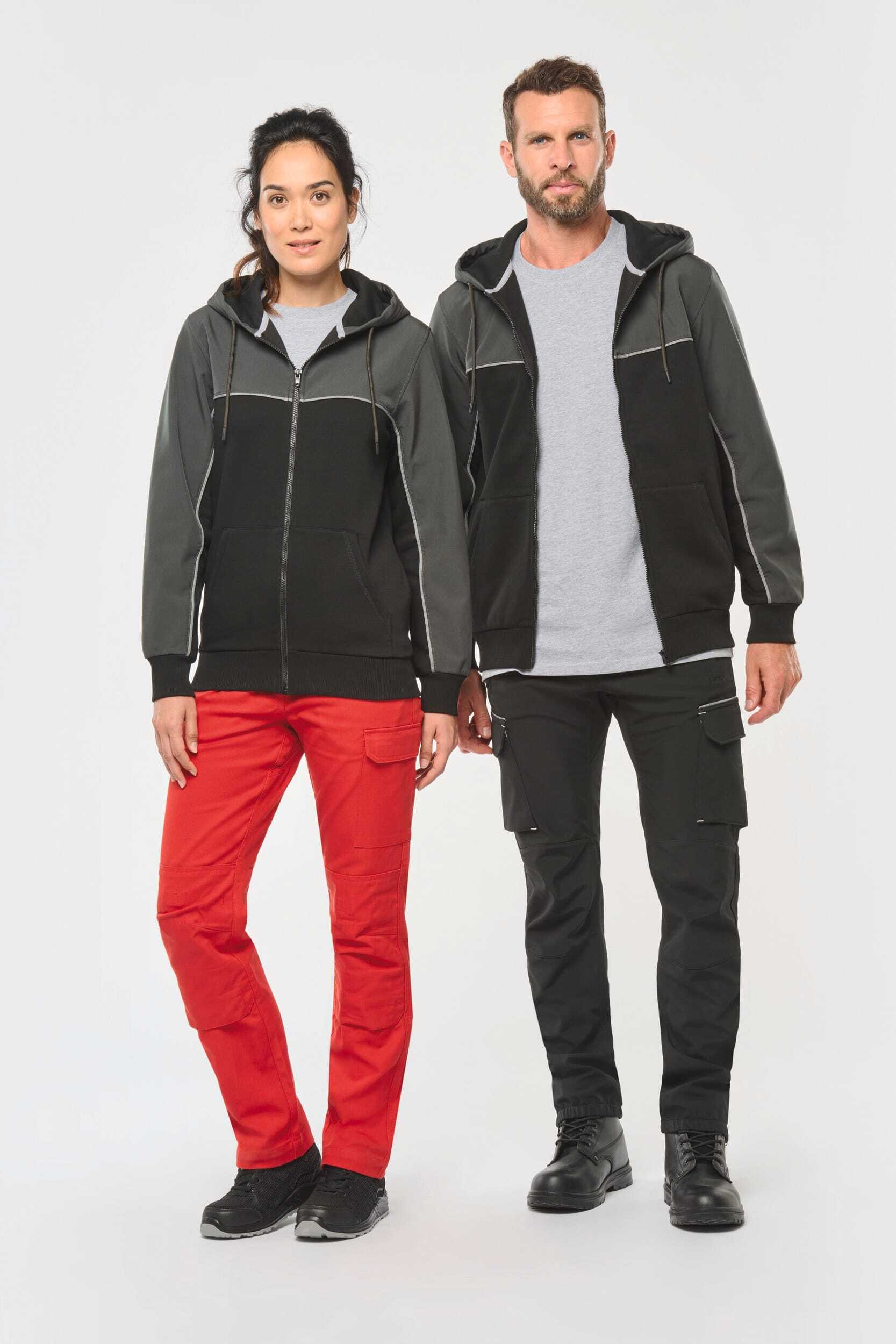 Vestes personnalisable WK. DESIGNED TO WORK Veste molleton bicolore zippée à capuche écoresponsable unisexe