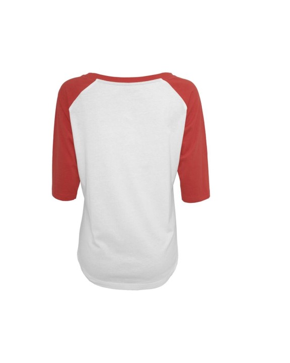 T-Shirts personnalisable BUILD YOUR BRAND Ladies 3/4 Contrast Raglan Tee