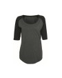 T-Shirts personnalisable BUILD YOUR BRAND Ladies 3/4 Contrast Raglan Tee