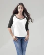 T-Shirts personnalisable BUILD YOUR BRAND Ladies 3/4 Contrast Raglan Tee