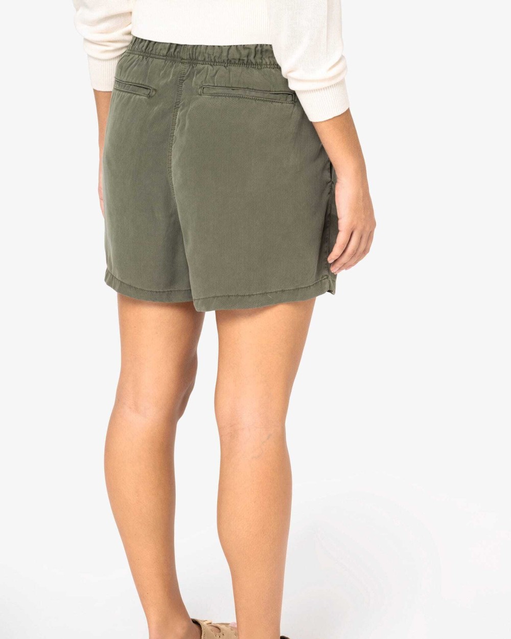 Bermuda's & Shorts SPASSO Ecologische verwassen damesshort van lyocell voor bedrukking &amp; borduring