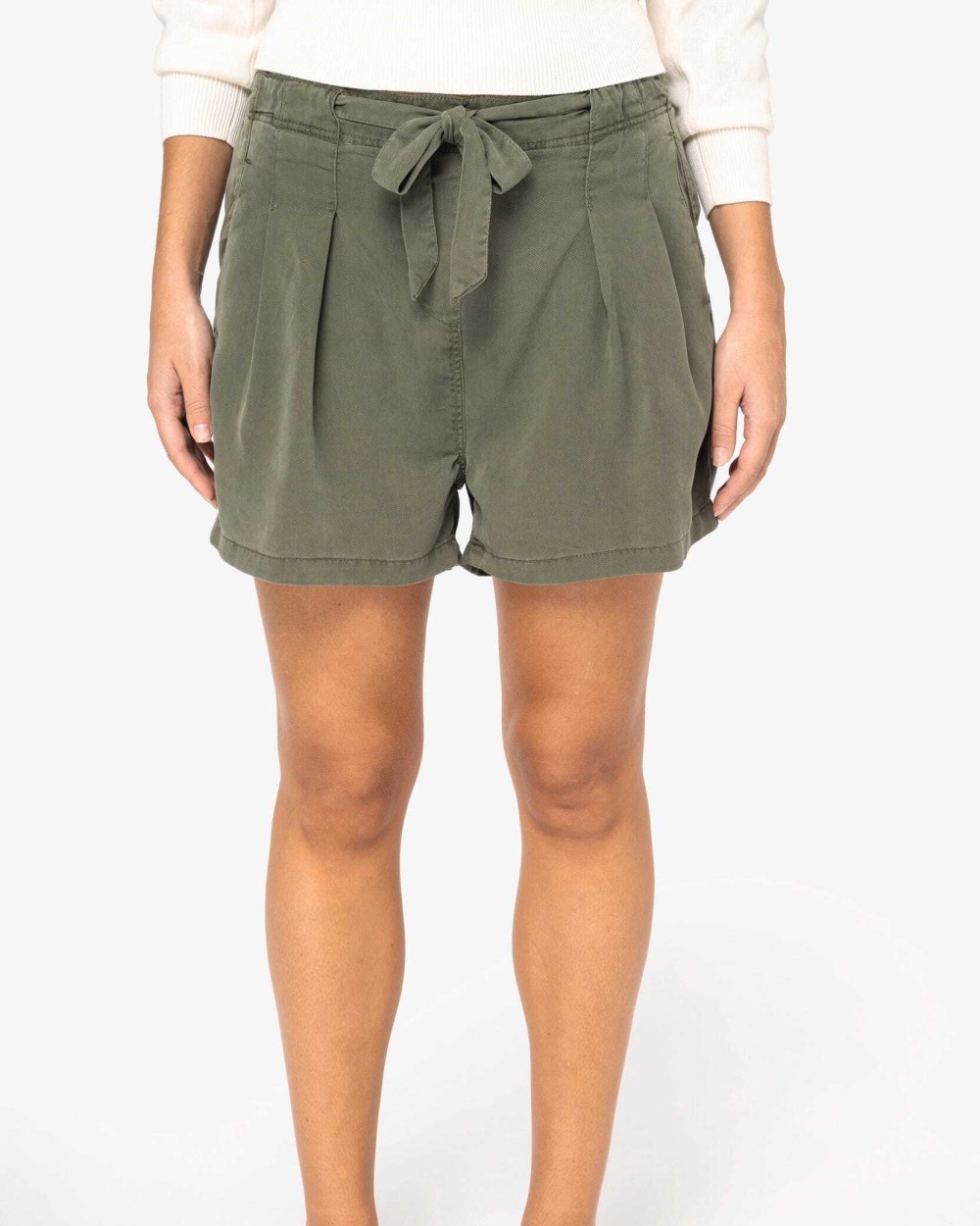 Bermuda's & Shorts SPASSO Ecologische verwassen damesshort van lyocell voor bedrukking &amp; borduring
