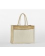 Tote bags WESTFORDMILL COTTON POCKET NATURAL STARCHED JUTE SHOPPER voor bedrukking &amp; borduring