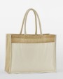 WESTFORDMILL COTTON POCKET NATURAL STARCHED JUTE SHOPPER Tote Bags personalisierbar