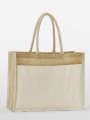 Tote bags à personnaliser WESTFORDMILL COTTON POCKET NATURAL STARCHED JUTE SHOPPER 