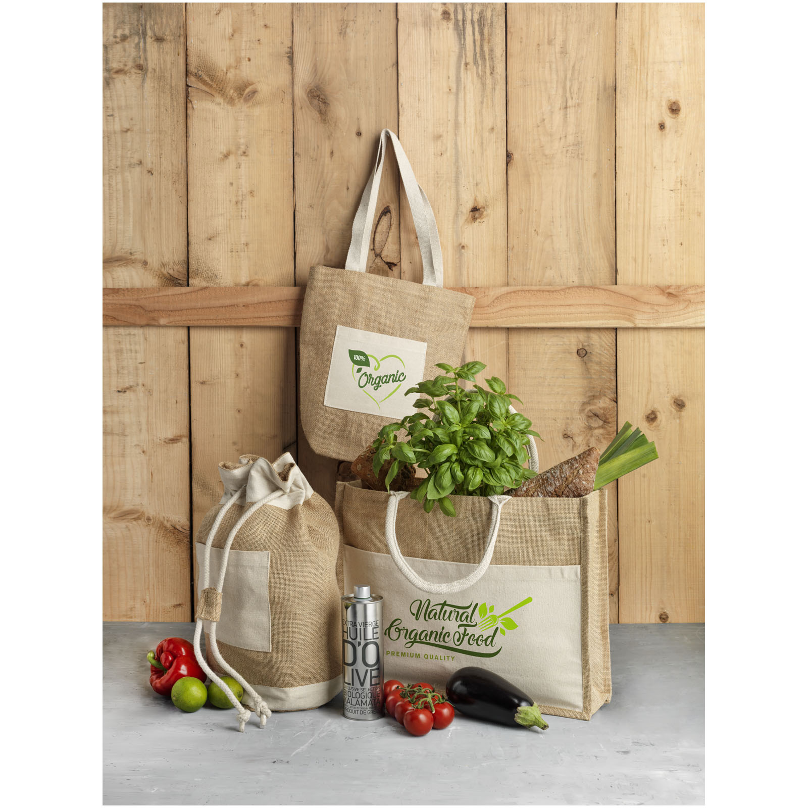 Tote bags personnalisable 4DO Sac shopping jute Mumbay 18L