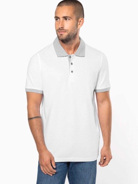 Polos à personnaliser KARIBAN Polo piqué bicolore homme 