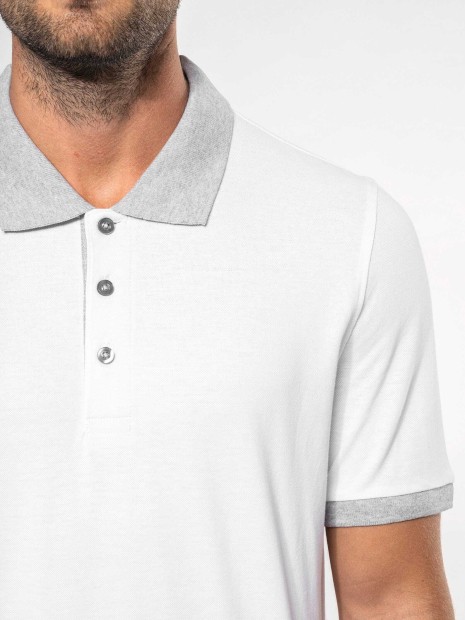 Polos à personnaliser KARIBAN Polo piqué bicolore homme 