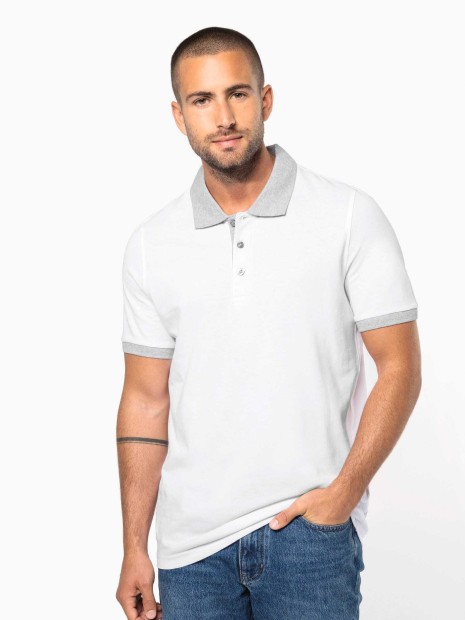 Polos à personnaliser KARIBAN Polo piqué bicolore homme 