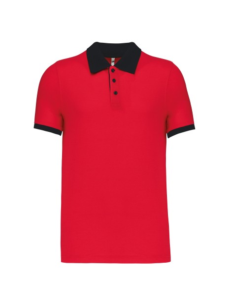 KARIBAN Polo piqué bicolore homme /api/colors/b50d1b8c-b02f-4ec6-9360-ffd14b5df30b personnalisable