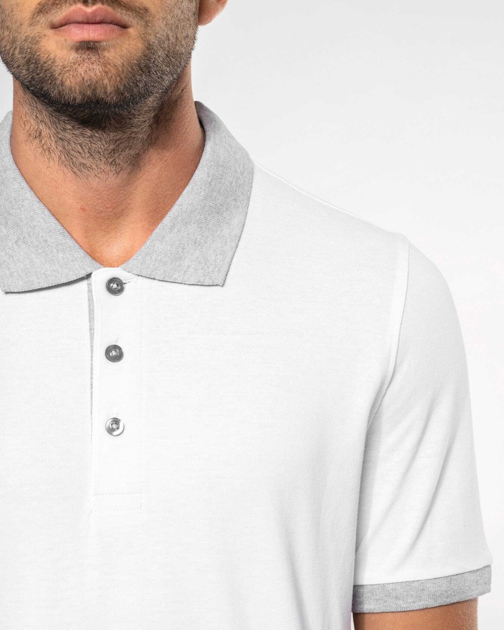 KARIBAN Zweifarbiges Piqué-Polohemd für Herren Poloshirts personalisierbar