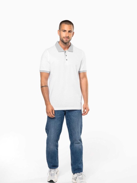 Polos à personnaliser KARIBAN Polo piqué bicolore homme 
