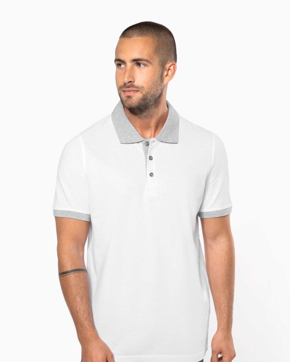 Polos personnalisable KARIBAN Polo piqué bicolore homme