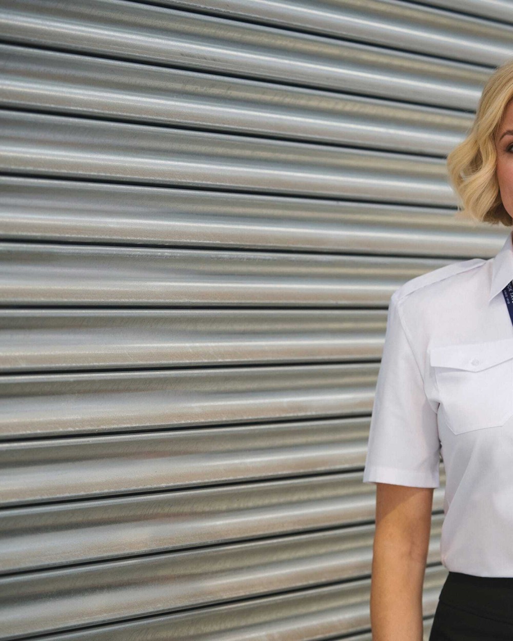 Hemden BROOK TAVERNER Dames pilotenblouse met korte mouwen voor bedrukking &amp; borduring