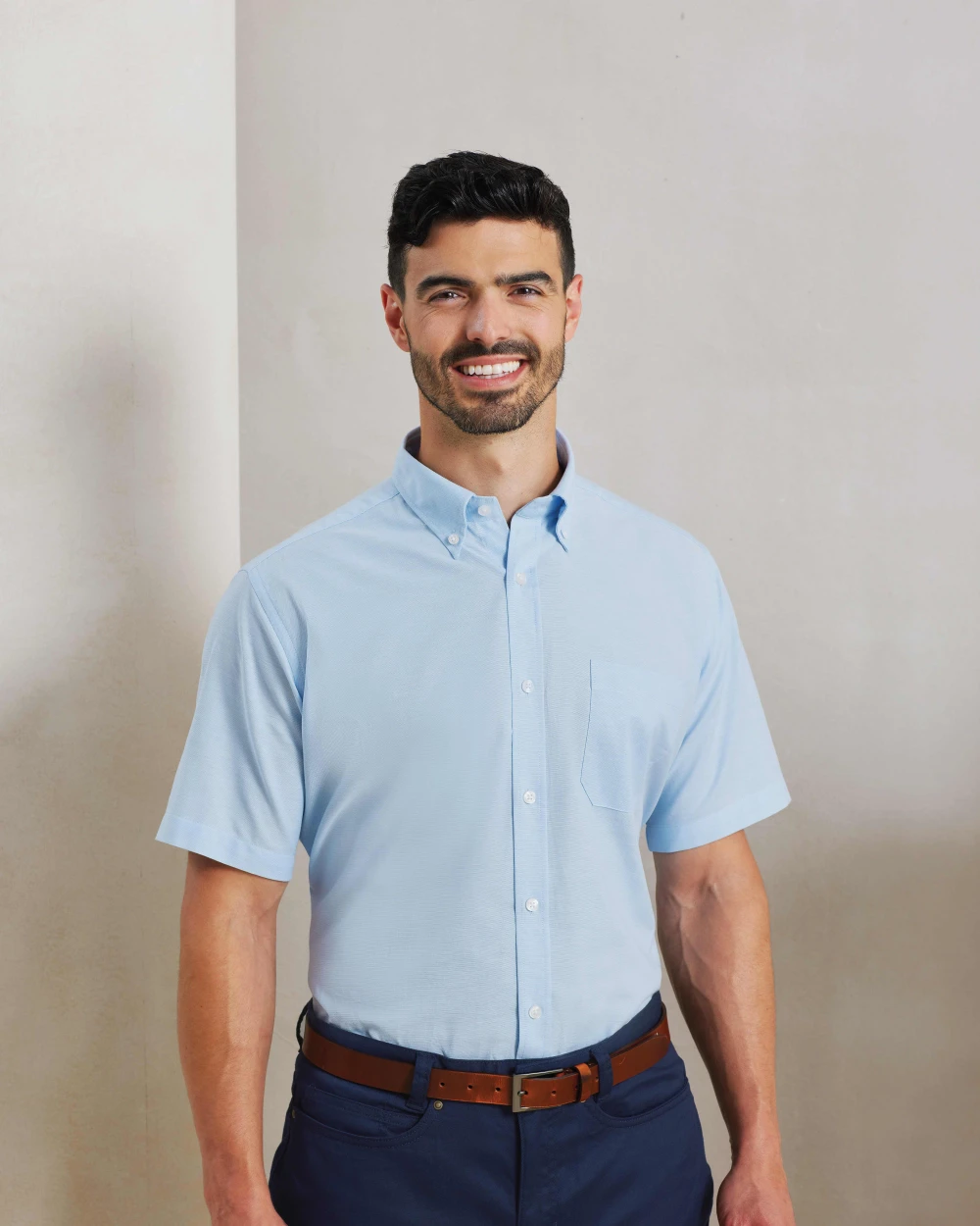 Chemises personnalisable PREMIER Chemise Oxford à manches courtes Signature Homme