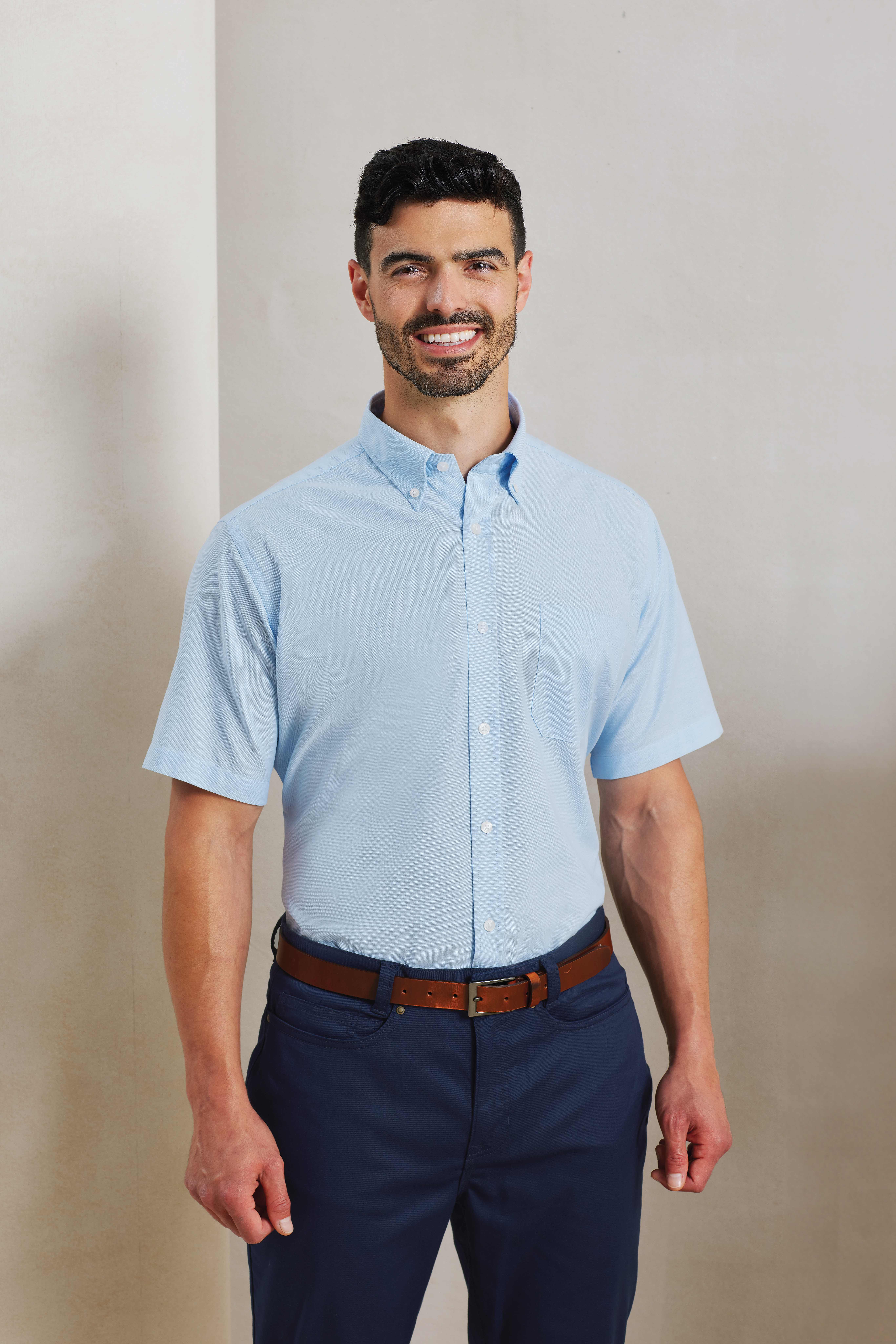 Chemises personnalisable PREMIER Chemise Oxford à manches courtes Signature Homme