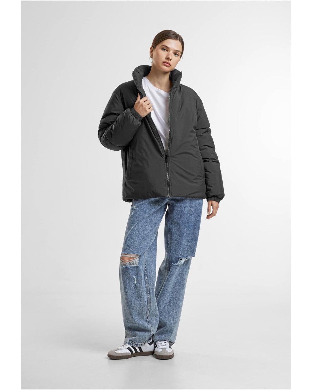BUILD YOUR BRAND Ladies Loose Puffer Jacket Jacken personalisierbar