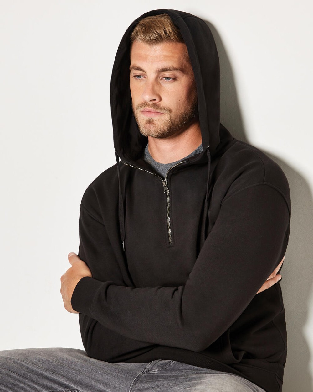 Sweat-shirts personnalisable KUSTOM KIT Regular Fit 1/4 Zip Hoodie