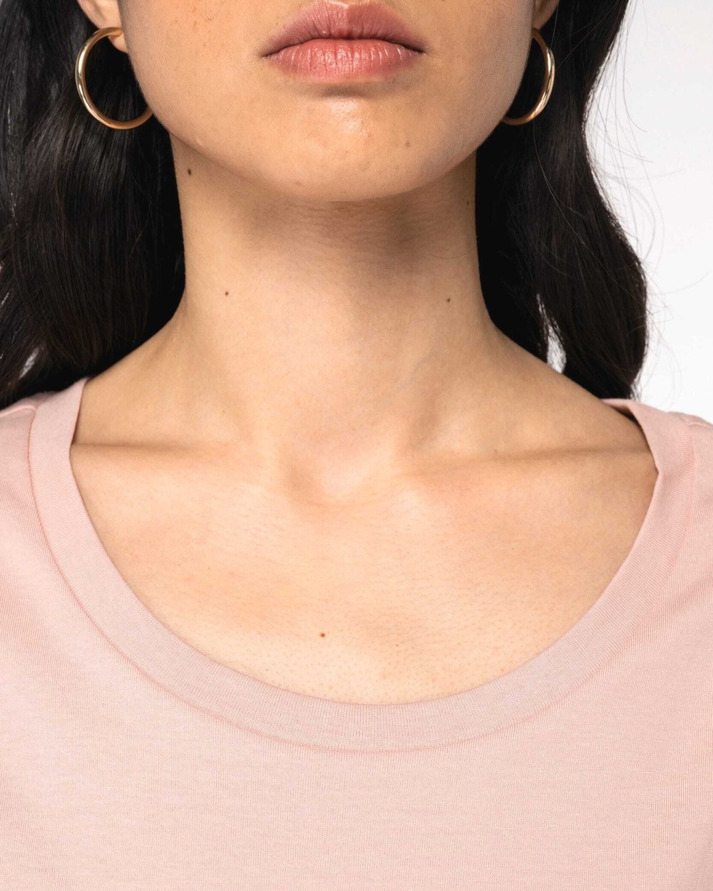 T-shirts NATIVE SPIRIT Ecologisch dames t-shirt met mouwen met omslag voor bedrukking &amp; borduring