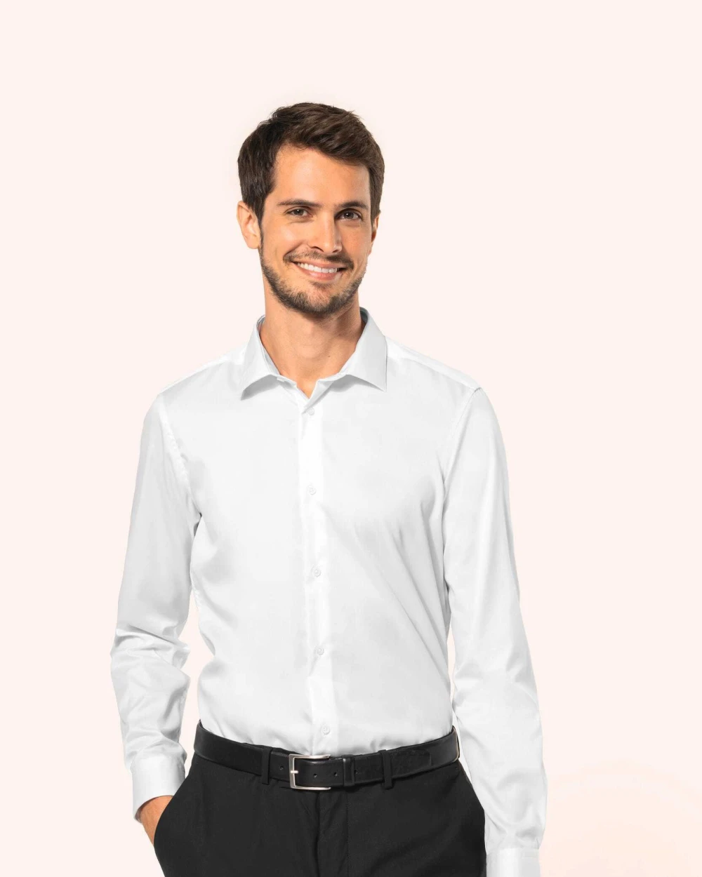 Hemden KARIBAN Herenoverhemd van twill met lange mouwen voor bedrukking &amp; borduring