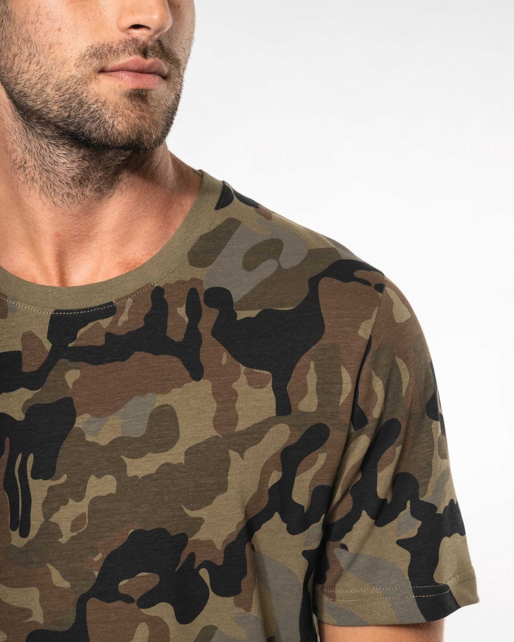 T-shirts KARIBAN T-shirt camo korte mouwen voor bedrukking &amp; borduring