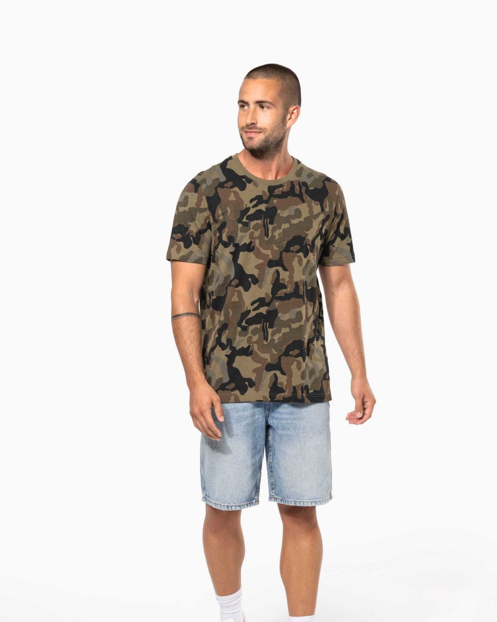 T-shirts KARIBAN T-shirt camo korte mouwen voor bedrukking &amp; borduring