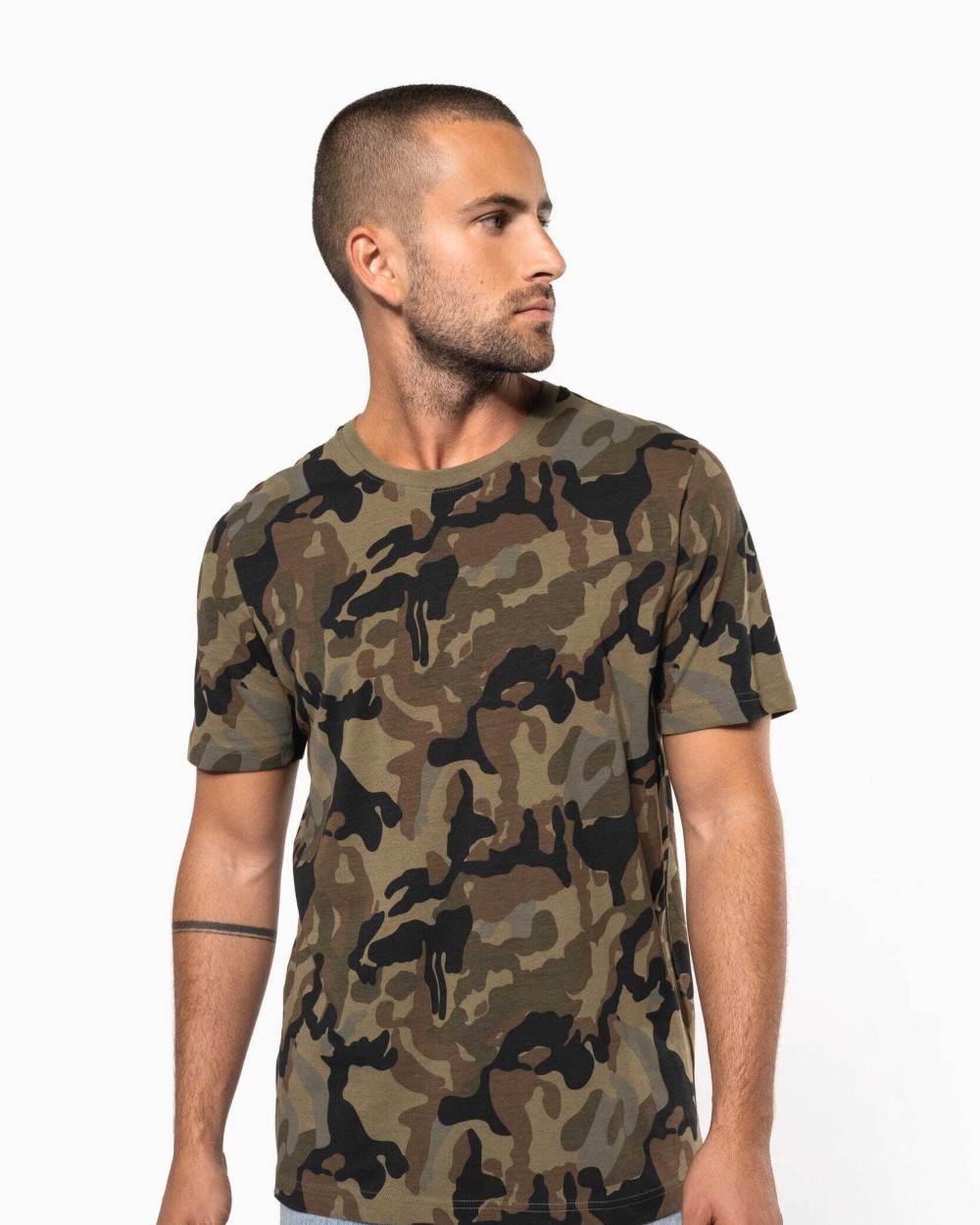 T-shirts KARIBAN T-shirt camo korte mouwen voor bedrukking &amp; borduring