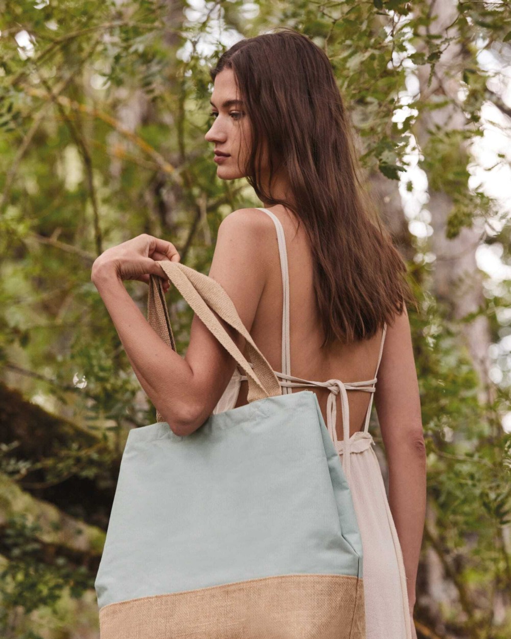 Tote bags personnalisable KIMOOD Sac shopping en toiles de coton et jute