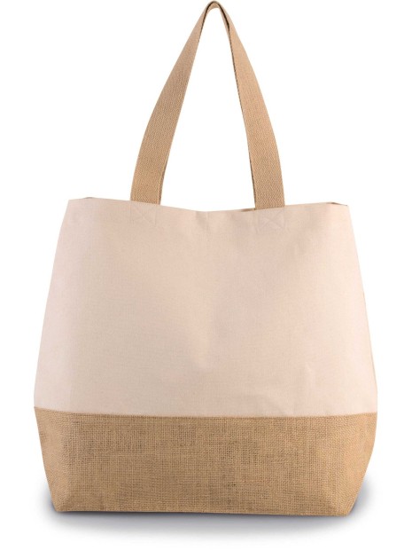 KIMOOD Sac shopping en toiles de coton et jute  personnalisable