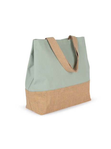 KIMOOD Sac shopping en toiles de coton et jute /api/colors/5fdba5d3-9d31-45cf-8708-172b918226a6 personnalisable