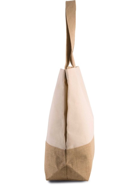KIMOOD Sac shopping en toiles de coton et jute  personnalisable