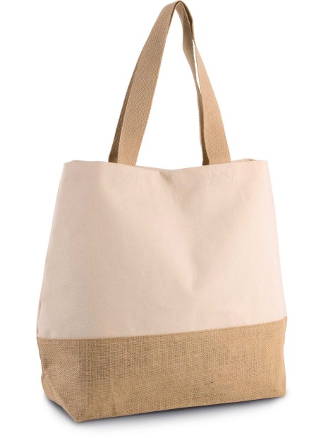 KIMOOD Sac shopping en toiles de coton et jute  personnalisable