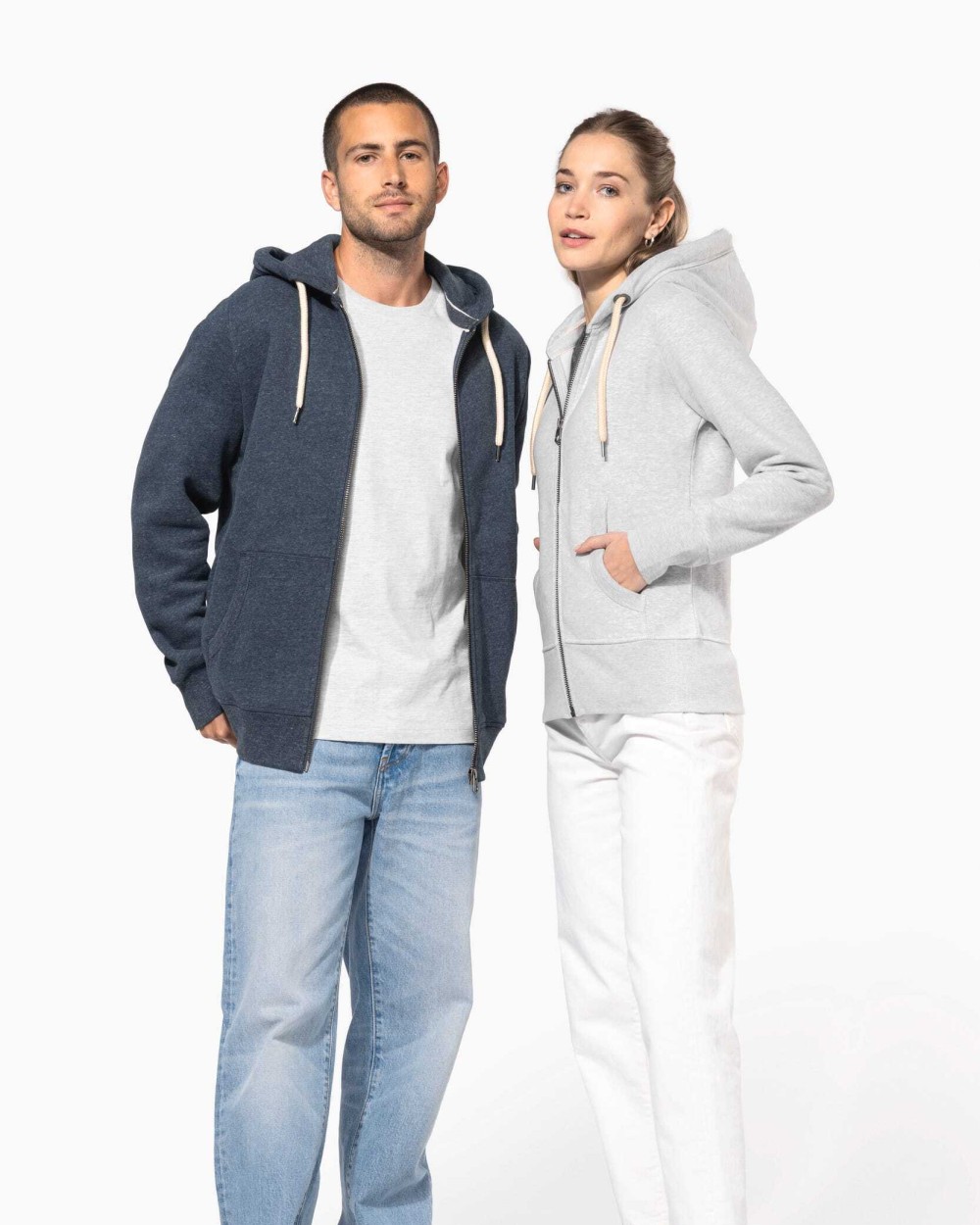 Sweat-shirts personnalisable KARIBAN Sweat-shirt vintage zippé à capuche homme