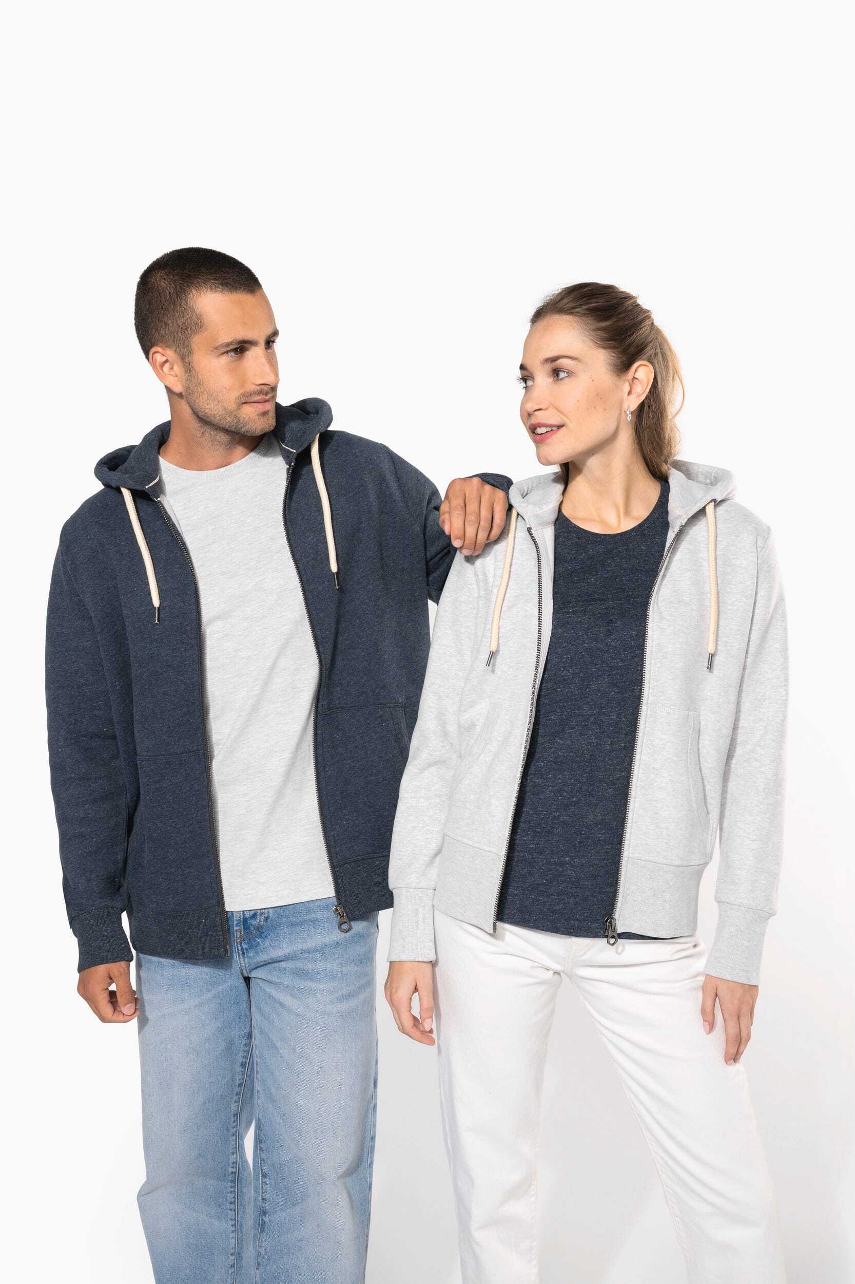 Sweat-shirts personnalisable KARIBAN Sweat-shirt vintage zippé à capuche homme