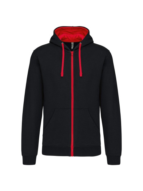 KARIBAN Sweat-shirt zippé capuche contrastée /api/colors/b084ccc6-964d-4c40-a33e-0f276869188a personnalisable
