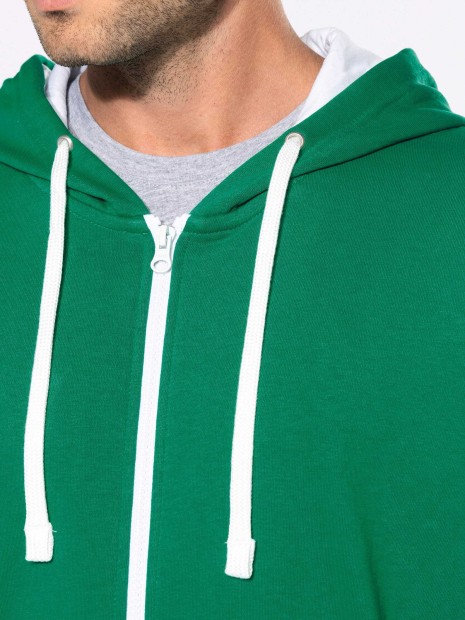 Sweat-shirts à personnaliser KARIBAN Sweat-shirt zippé capuche contrastée 