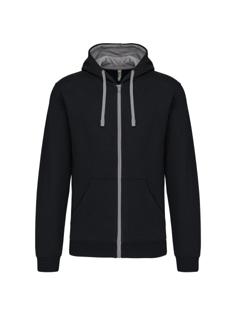 KARIBAN Sweat-shirt zippé capuche contrastée /api/colors/09f91aac-0792-4d96-adcd-10a6ab672e30 personnalisable