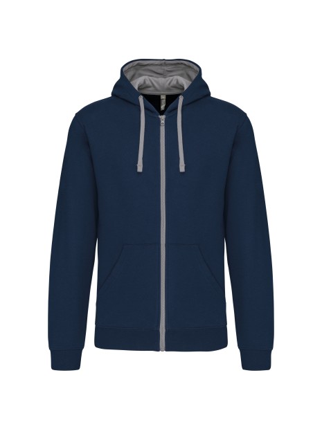 KARIBAN Sweat-shirt zippé capuche contrastée /api/colors/2a00f319-11df-4ed0-8339-535e7585d285 personnalisable